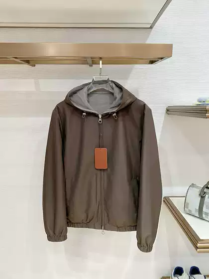 Ligentleman/Lp Version Old Money Style Autumn and Winter Reversible Hooded Jacket Men's Casual Windbreaker Coat