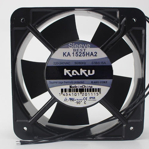 全新KAKU卡固 KA1525HA2 220V 0.18/0.15A 15cm机柜散热风扇15050