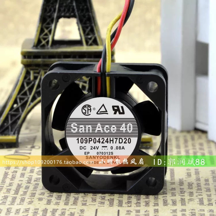 三洋SANYO 109P0424H7D20 24V 0.08A 4015 发那科设备风扇 4厘米