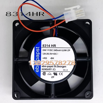 原装德国ebmpapst 8314HR 8032 24V 6.0W 8CM 变频器双滚珠风扇