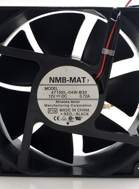 NMB 12038 4715KL-04W-B30 12V 0.72A 12CM 静音大风量散热风扇