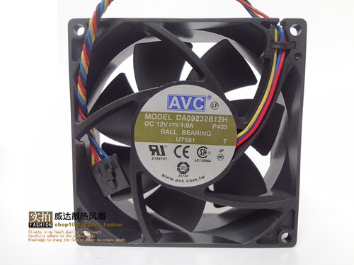 AVC 9032 12V 1.0A 9厘米 4线 温控 机箱 服务器风扇 DA09232B12H