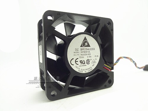 台达 6025 AFB0612L 12V 0.12A 6CM 6厘米 4线温控 静音 机箱风扇