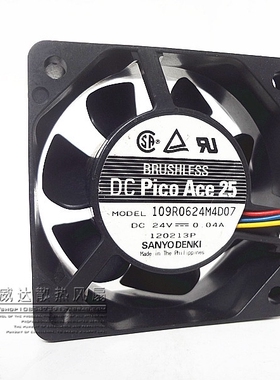 三洋109R0624M4D07 6025 0.04A 24V 6CM6厘米 变频器静音散热风扇