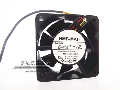 NMB 2410ML-04W-B29 6025 6CM 6厘米 12V 0.16A 3线 CPU 机箱风扇
