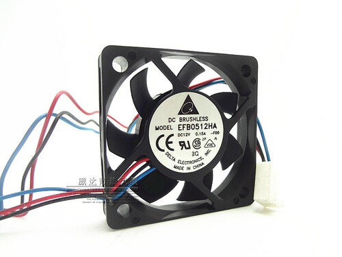台达 EFB0512HA  5010 12V 0.15A 5CM/厘米 三线滚珠 CPU散热风扇