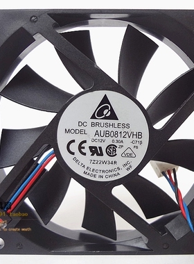 原装台达 AUB0812VHB 8厘米 8015 12V 0.30A 三线CPU 8cm显卡风扇