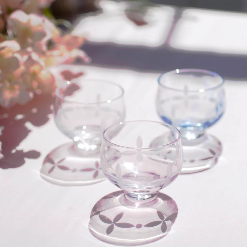 【现货】日本制Tomi CRAFT江户硝子小樽切子清酒杯玻璃杯冷水杯