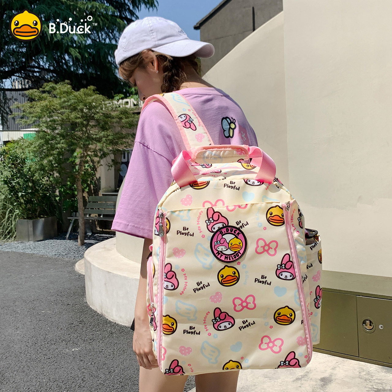 B.Duck小黄鸭妈咪包大容量背包书包My Melody联名系列2021年新款