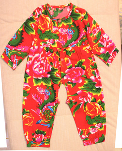 绵绸睡衣套装东北大花布婴儿爬爬衣 连体衣 哈 宝宝衣人造棉爬服