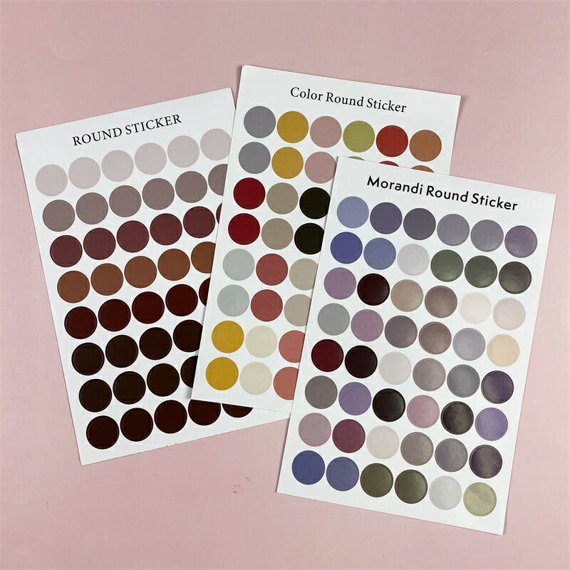 san 装饰卡片不来张莫兰迪大地色系色圆点贴纸吗 不干胶封口