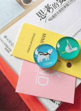 SAN 白熊鸽子/黑帽子小胡子 2枚/套 简约可爱印章手帐日记章