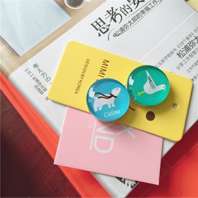 SAN 白熊鸽子/黑帽子小胡子 2枚/套 简约可爱印章手帐日记章