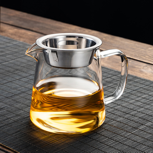 分茶器 茶具配件大号公道杯高硼硅玻璃茶海茶漏一体公杯耐高温加厚