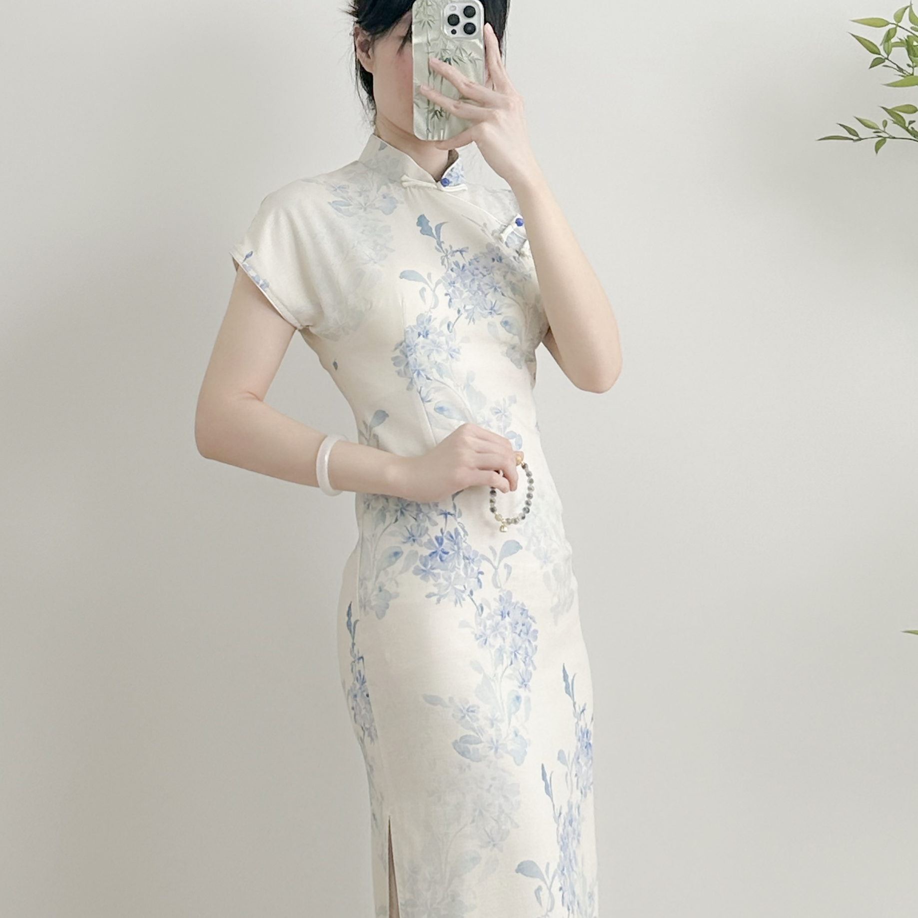 青花瓷旗袍2025新款显白连衣裙女修身显瘦复古全开襟气质国风中式