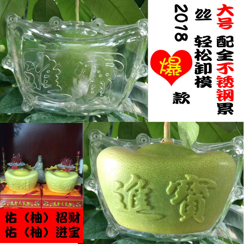 大号元宝柚模具水果定型成字金元宝柚子带字一体成型模黄金元宝柚