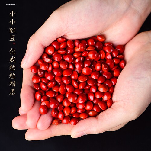原料散珠红豆相思豆红心菩提籽无孔手串链毛衣项链