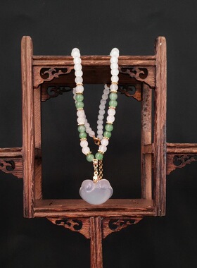 古风流苏吉祥锁璎珞女项链汉服配饰复古仿宋百搭款仙气少女唐风