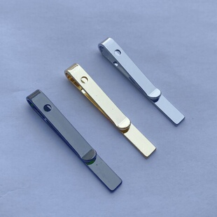 男士短款领带夹 专配韩版领带 简约银色领夹卡子夹子小窄礼盒装