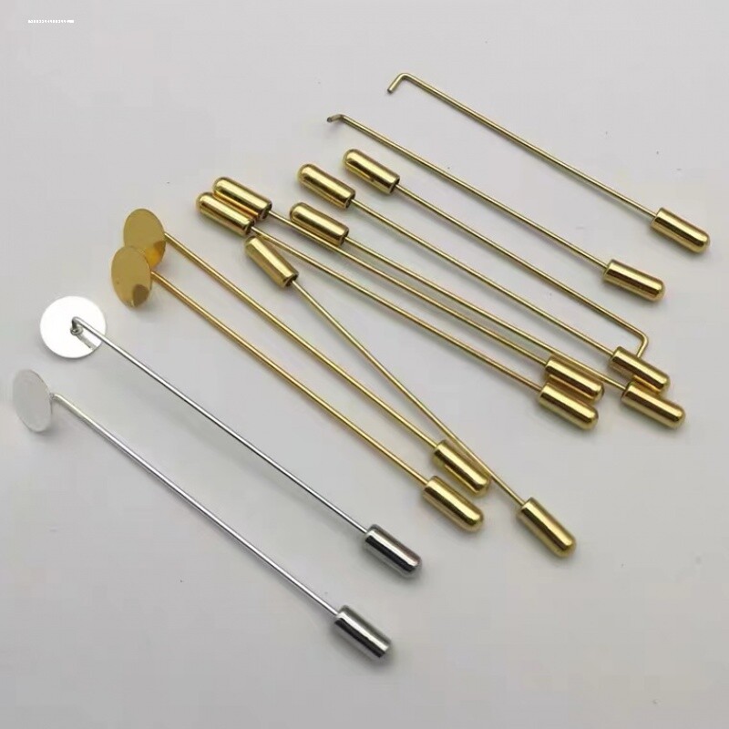 仿珍珠胸针托圆托不锈钢材质diy手工古风制作材料金属配件图片
