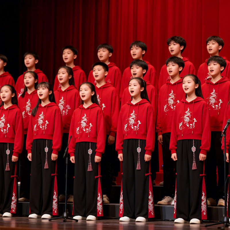 初高中合唱朗诵爱国主题演出服演讲比赛中学生中国风礼服大合唱团