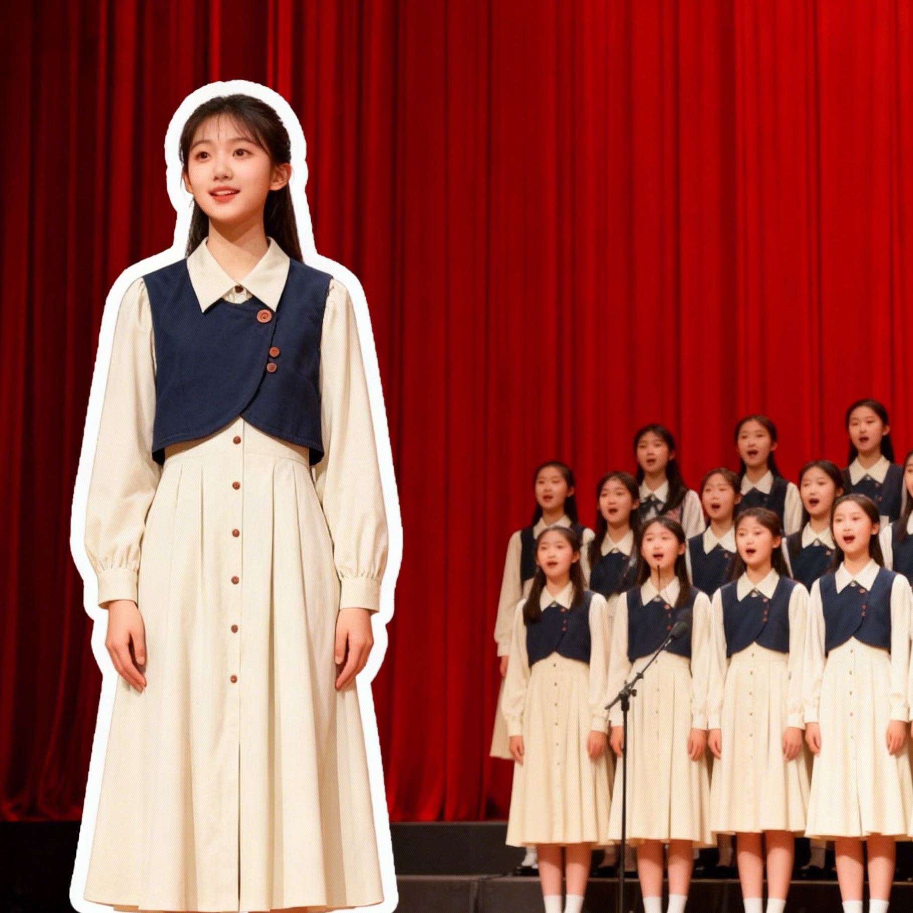 合唱演出服女长裙中学生诗歌朗诵