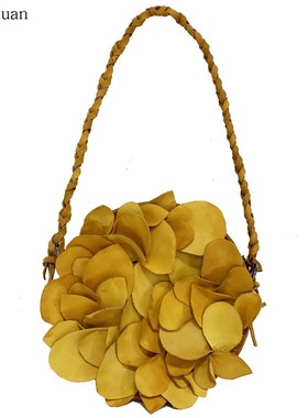 绽放&繁花various flowers 设计师包 优雅花瓣包 单肩斜跨包 黄色