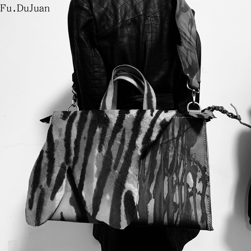 概念款【自然主义】原创设计师包 腔调 手提包斜挎包 牛皮虎纹灰