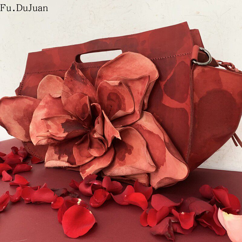 【绽放】 fudujuan 中国设计师 花瓣包 红色 高贵气质 手提斜跨包