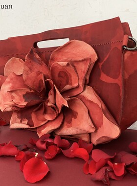 【绽放】 fudujuan 中国设计师 花瓣包 红色 高贵气质 手提斜跨包