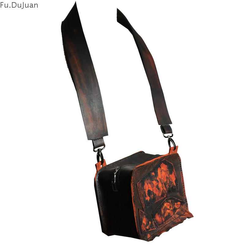 孤品 小方包 小众设计师包 不规则斜挎包 牛皮手工包 怀旧包文艺