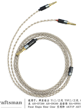 古工匠 单晶银 适用拜亚动力T1Ⅱ T5PⅡ T5PⅢ AMIRON Focal耳机