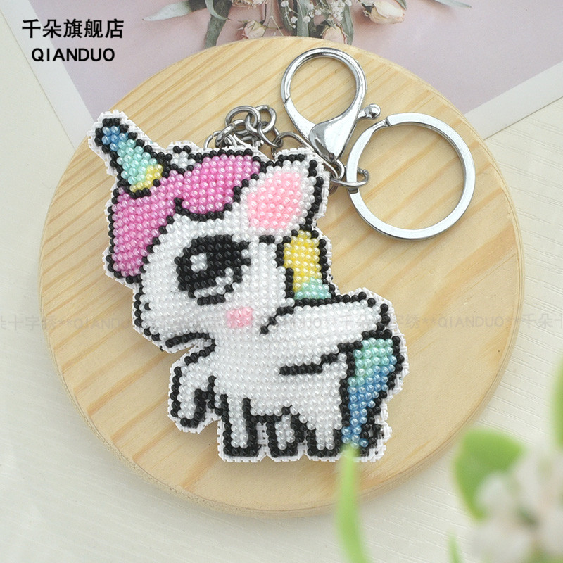千朵十字绣珠绣钥匙扣油珠均匀