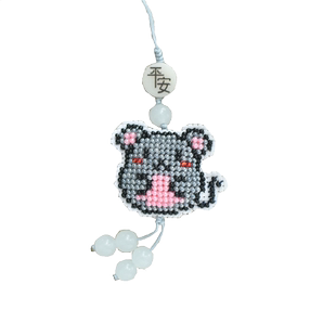 千朵款珠绣新手印花小件十字绣手机挂绳汽车钥匙扣材料包十二生肖