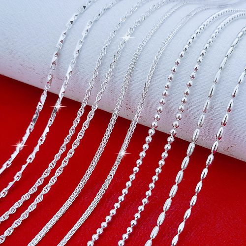 纯银项链女999足银正品百搭简约锁骨链足银圆珠颈链银链子吊坠