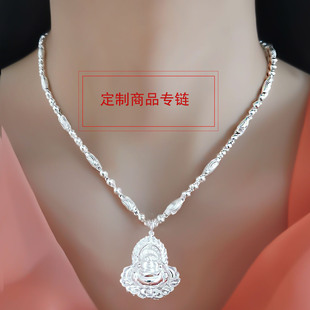 纯银项链女999纯银锁骨链足银颈链银链子裸链定制