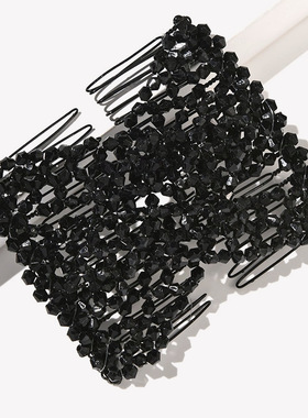 跨境爆款手工串珠双排插梳魔法亚马逊爆款百变发梳魔术盘发器饰品