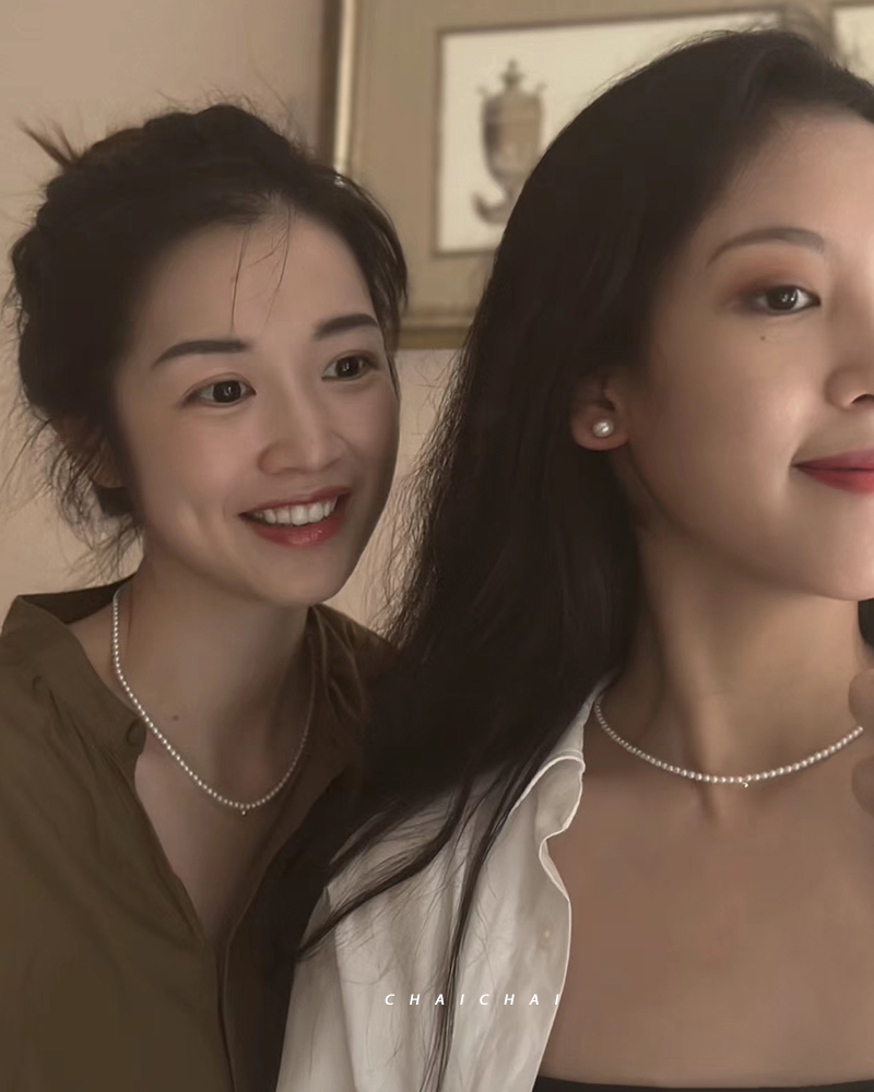 极小baby珍珠项链女轻奢小众高级感锁骨链钟楚曦同款颈链14K包金