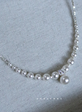 年底清仓S925纯银碎银子珍珠项链