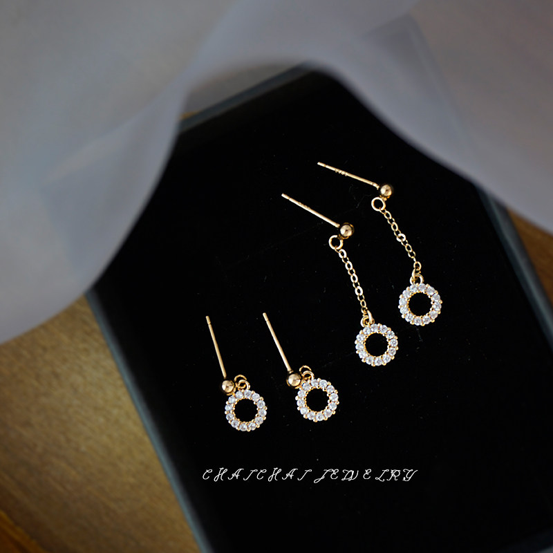 s925银镀金耳钉女圆圈镶满钻花环小耳坠气质百搭耳环小圆圈简约,饰品/流行首饰/时尚饰品新,耳钉,淘宝优惠券,粉丝福利购,淘宝优惠卷