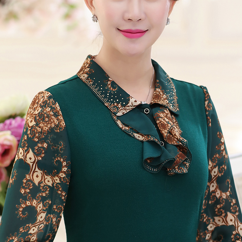中老年打底衫女妈妈款秋冬内搭上衣长袖T恤中年女小衫薄款针织衫