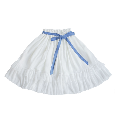 原创荷叶边雪纺半裙腰带