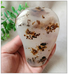 天然水草玛瑙石小摆件:蝶舞缤纷,成双成对。风景图 新品削价