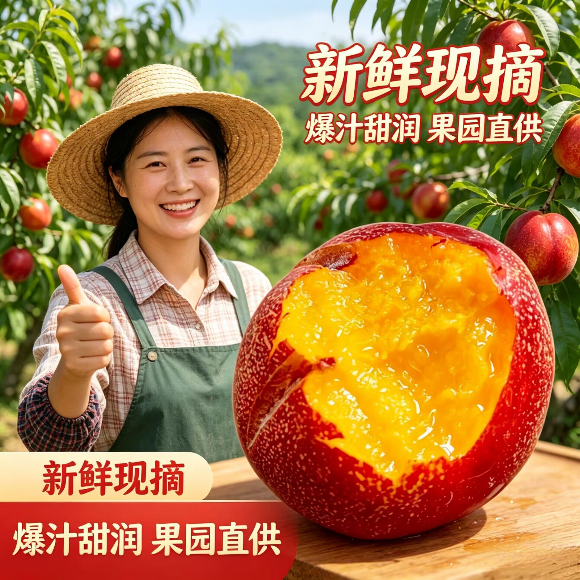 油桃新鲜水果黄心桃子脆甜黄肉大油桃3斤5斤10斤应季新鲜现摘桃子