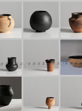 景德镇样板间新中式手工复古陶罐花瓶花器居家客厅桌面软装饰摆件