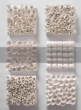 简约创意软装玄关立体方板陶瓷墙饰家居背景样板房酒店壁挂饰品