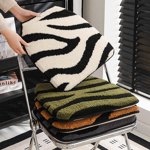 毛绒椅垫坐垫加厚海绵可拆洗