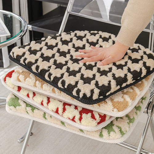 毛绒简约现代可拆洗椅垫