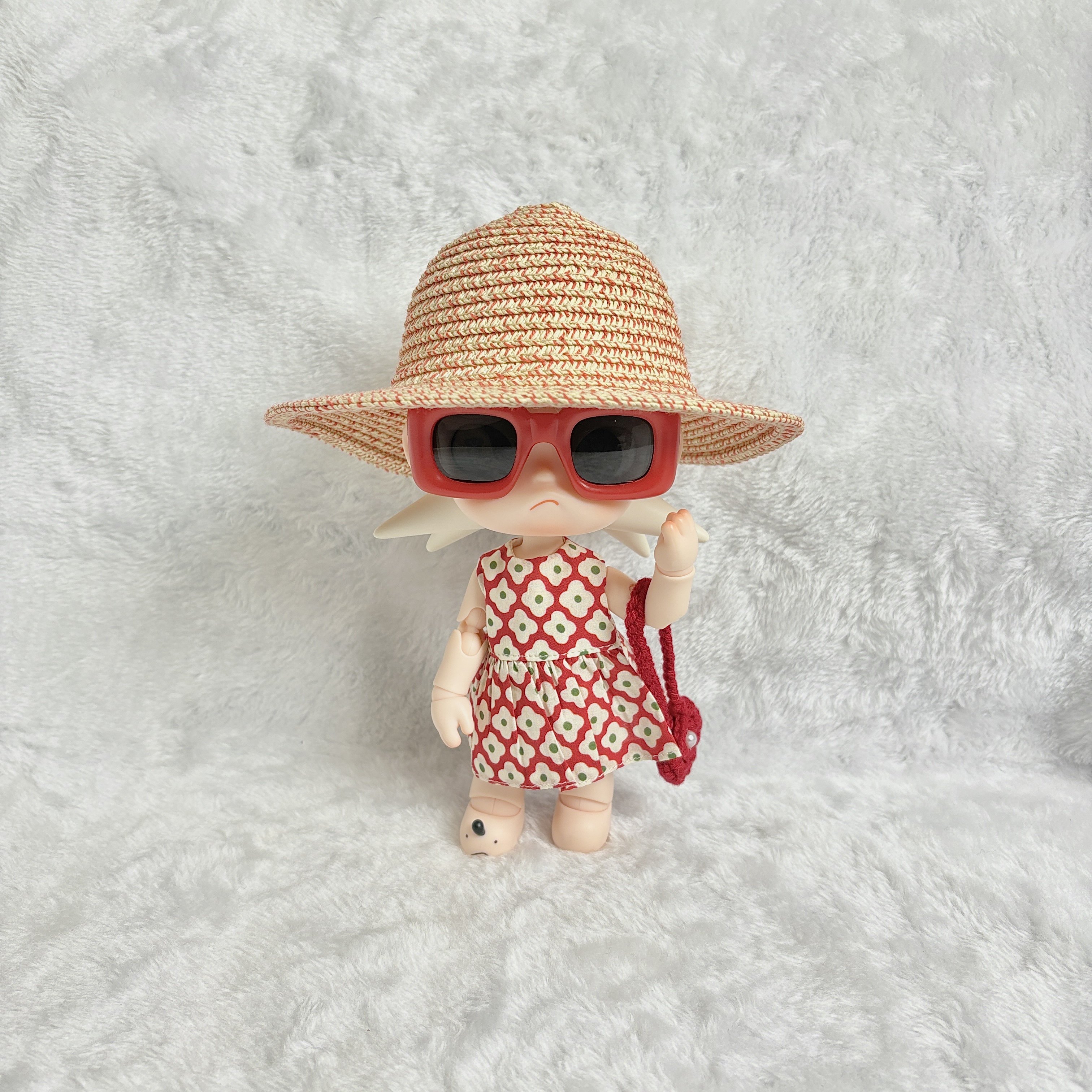 zsiga娃衣嘎子姐夏威夷田园风1/8分可动人偶连衣裙红色hacipupu