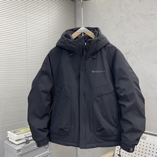 防风轻薄羽绒服男港风时尚 潮流个性 防水90白鸭绒外套 新款 2025冬季